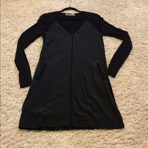 Cluny knit and silk long sleeve dress